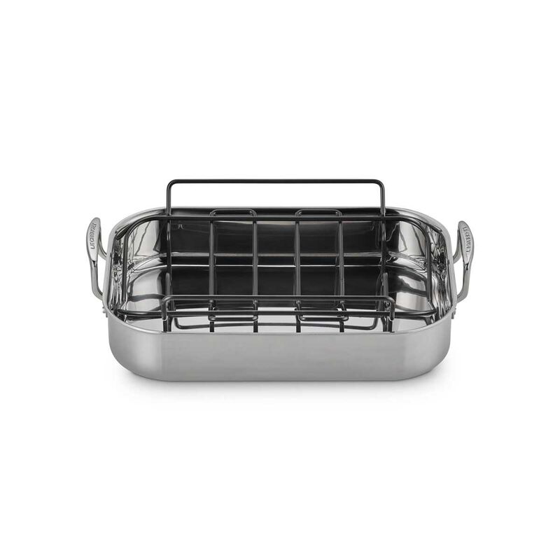 Le Creuset 3-PLY Classic Stainless Steel Roaster with Roasting Rack 35cm image number 0